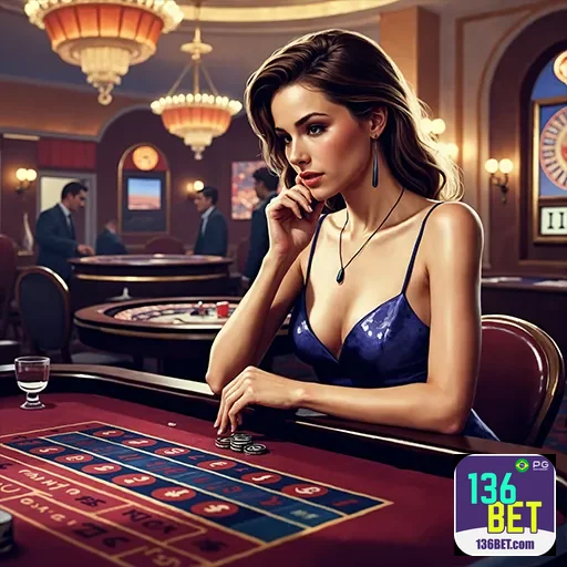 Imagem de um cassino online com destaque para 136bet, plataforma de jogos e apostas.